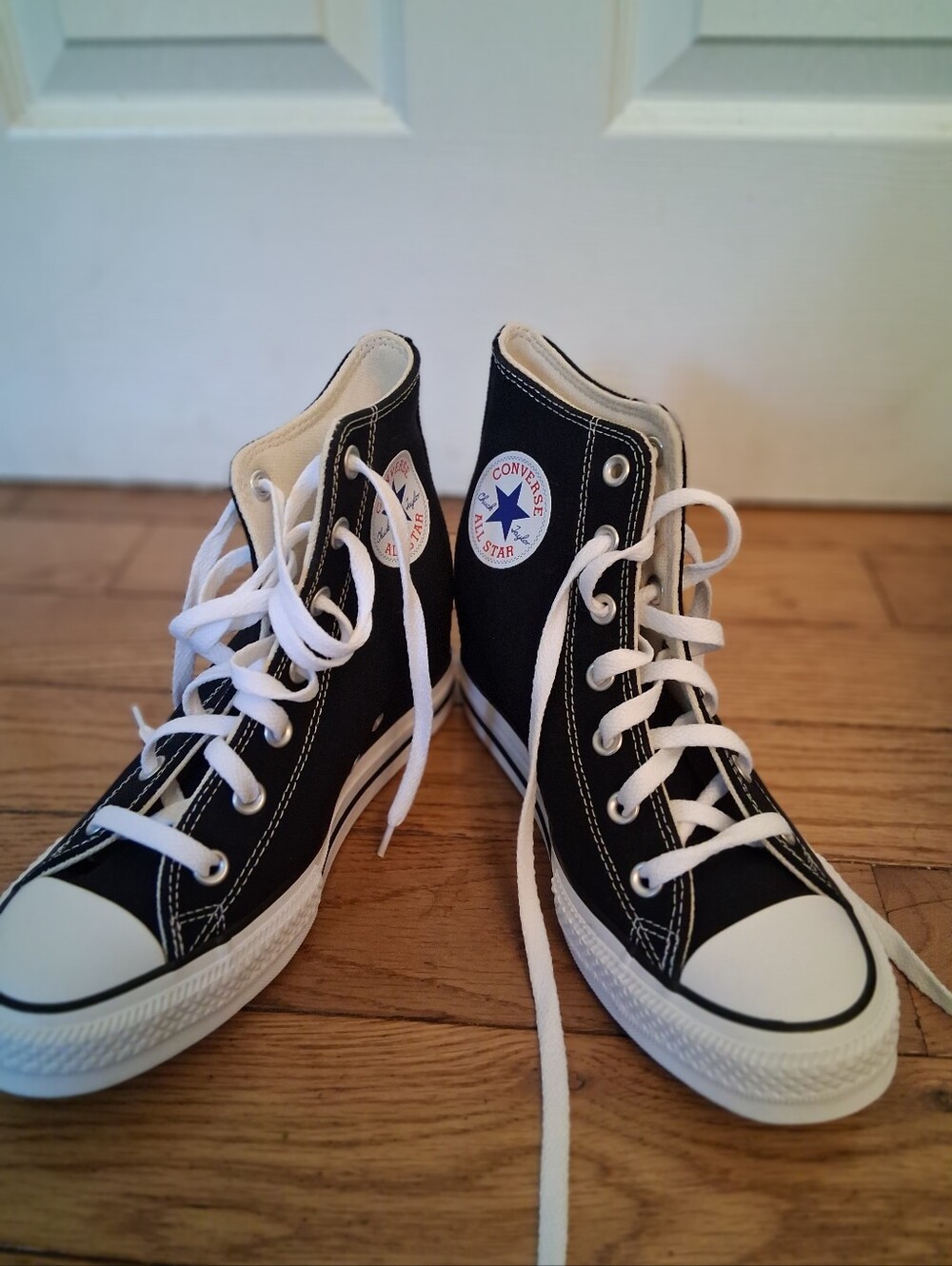 Converse Women's Black High-Top Canvas Hidden Wedge Plaform Sneakers - Picture 6 of 7